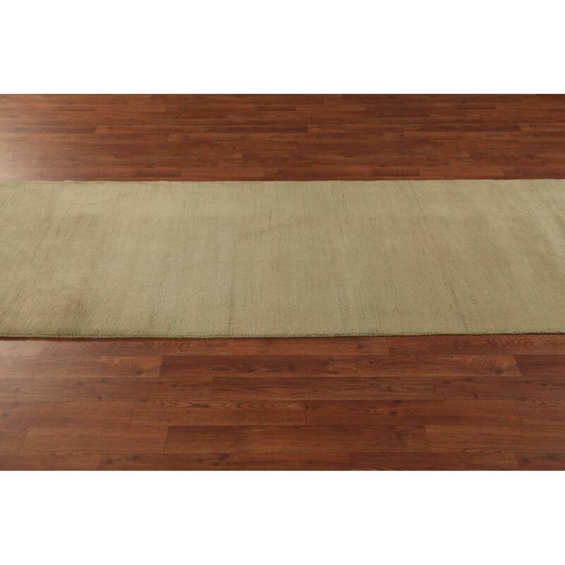 Modern Gabbeh Oriental Runner Rug Hand-Knotted Wool Carpet - 3'0" x 11'0"