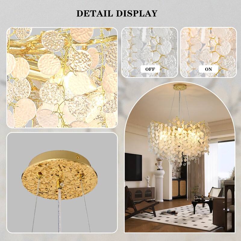 Modern Crystal Chandelier, Tree Branch Chandeliers Adjustable Height