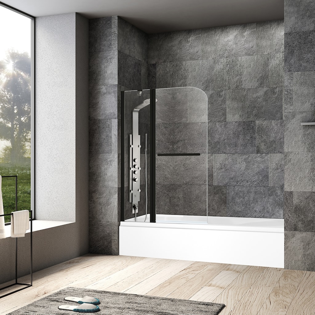 Canteras 39" x 55" H Hinged Frameless Tub Door