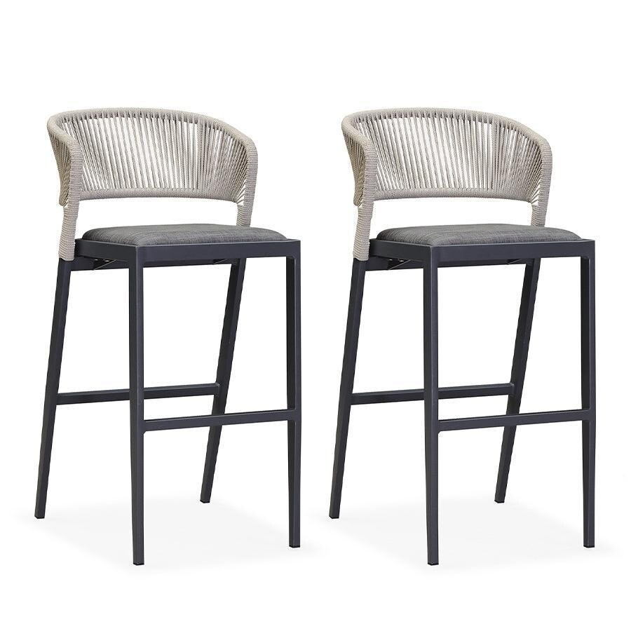 PURPLE LEAF Outdoor Counter Height Bar Stool Set of 2 Outdoor Patio Aluminum Chairs with Cushions