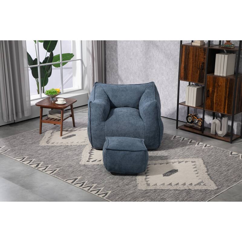 GDFStudio - COOLMORE Boucle Bean Bag Chair with Memory Foam Filling for Ultimate Comfort