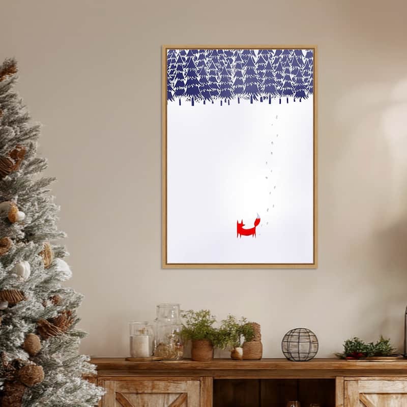 Alone In The Forest by Robert Farkas Framed Canvas Wall Art Print - Sylvie Natural