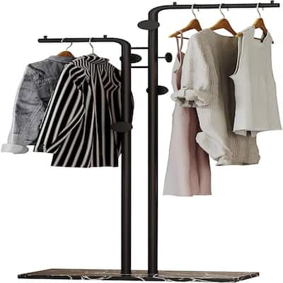 Modern Metal Coat Racks Hanger Stand with 5 Hooks - 11.9"D x 23.7"W x 67"H