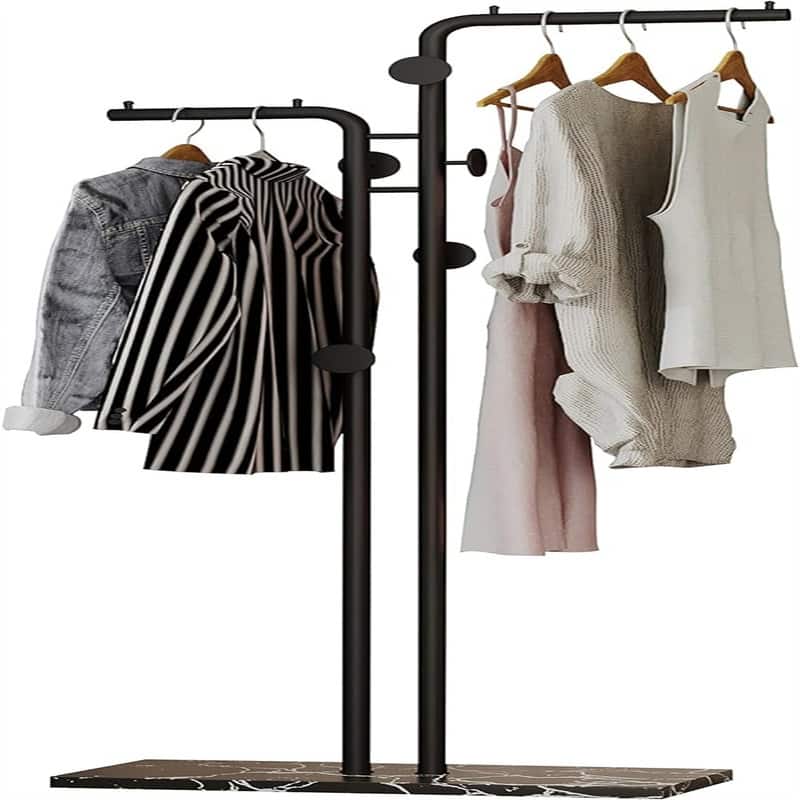 Modern Metal Coat Racks Hanger Stand with 5 Hooks - 11.9"D x 23.7"W x 67"H