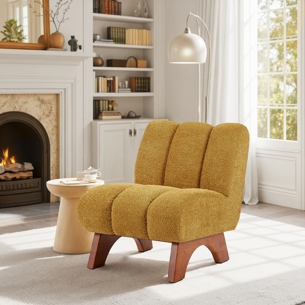 Art Leon Modern Wood and Fabric Accent Sofa Chair - On Sale - Bed
