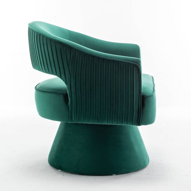 SEYNAR Modren Velvet 360 Degree Swivel Accent Arm Barrel Chair Set of 2 for Living Room