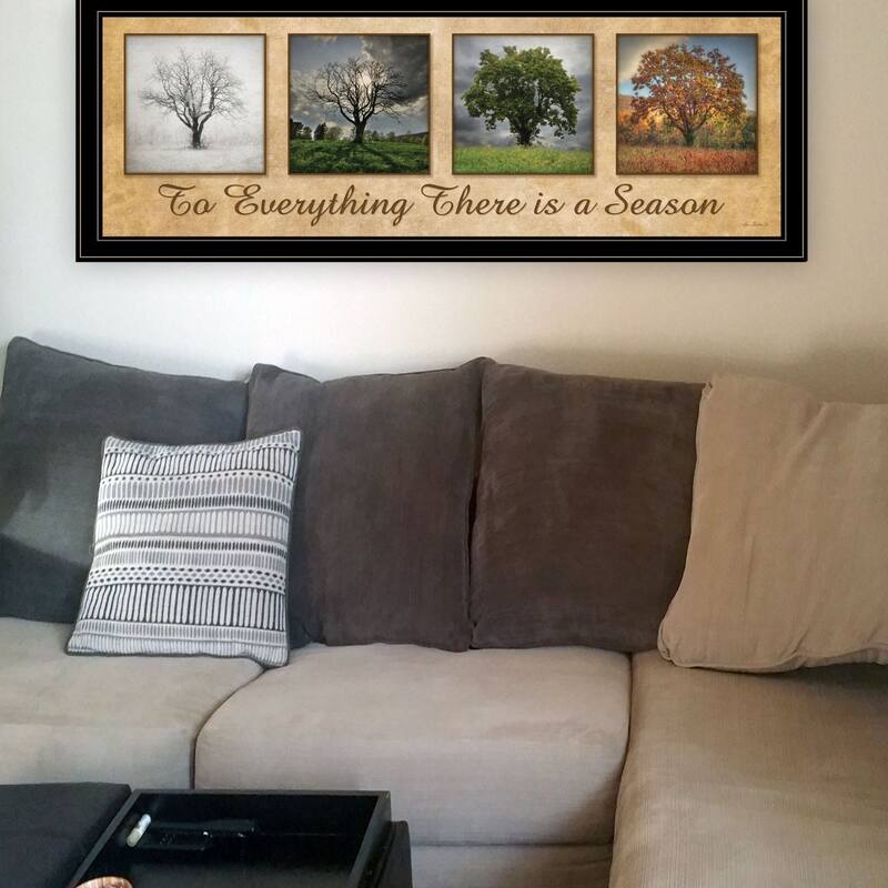 TrendyDecor4U Farmhouse "There is a Season" Framed Print Wall Art by Lori Deiter - Earthtone