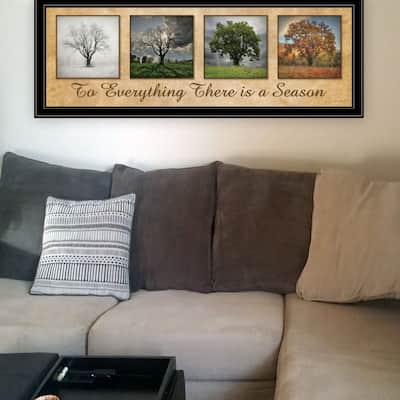 TrendyDecor4U Farmhouse "There is a Season" Framed Print Wall Art by Lori Deiter - Earthtone
