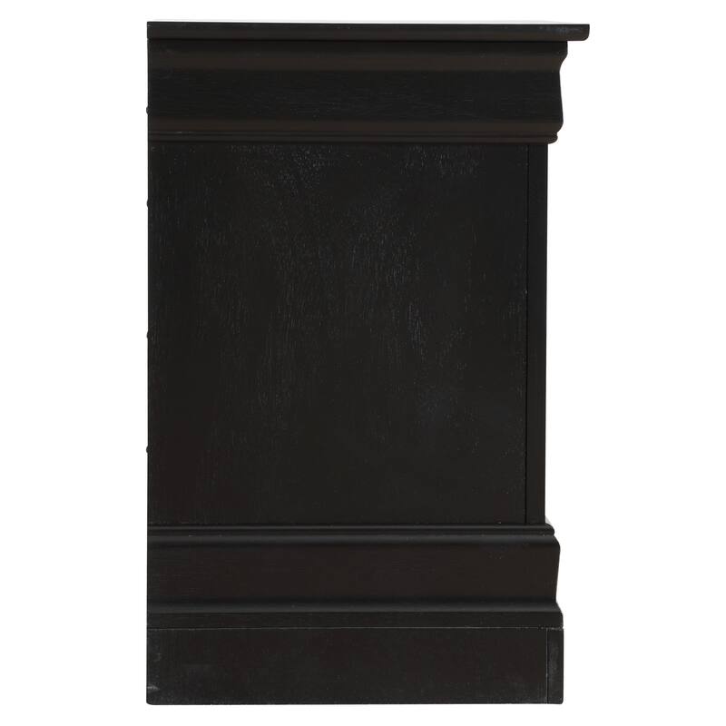Elegant Black Nightstand with Two Drawers for Organized Storage