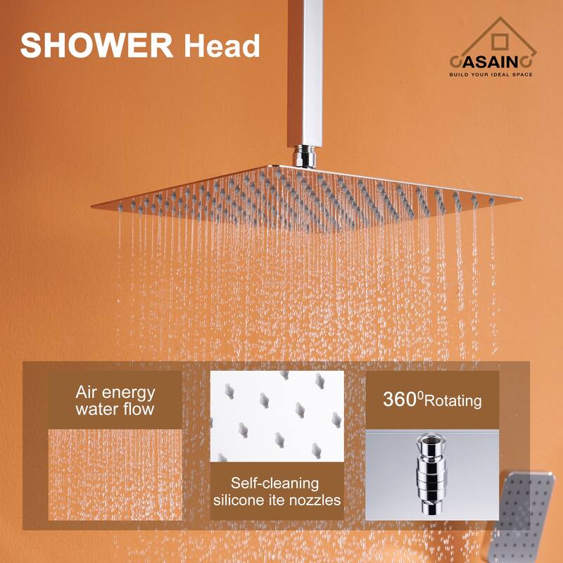 3 Function 10" Ceiling Mount Dual Shower Heads Shower System