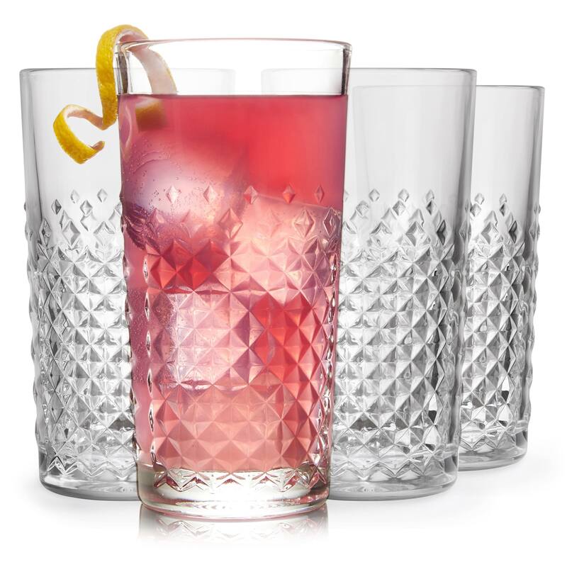 Libbey Carats Tumbler Glasses, 14-ounce, Set of 4 - Set of 4