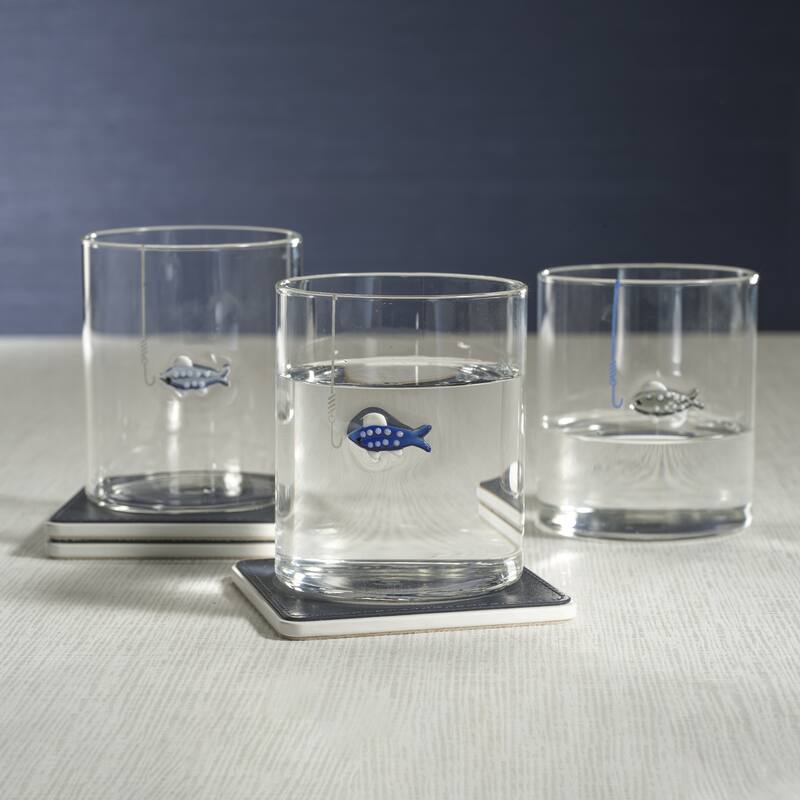 Tidal Sip Glass Tumblers, 3-Piece Assorted Set