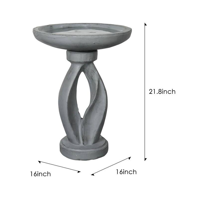 21.8 Inch Height Outdoor Bird Bath - Large Bird Bath for Garden Patio