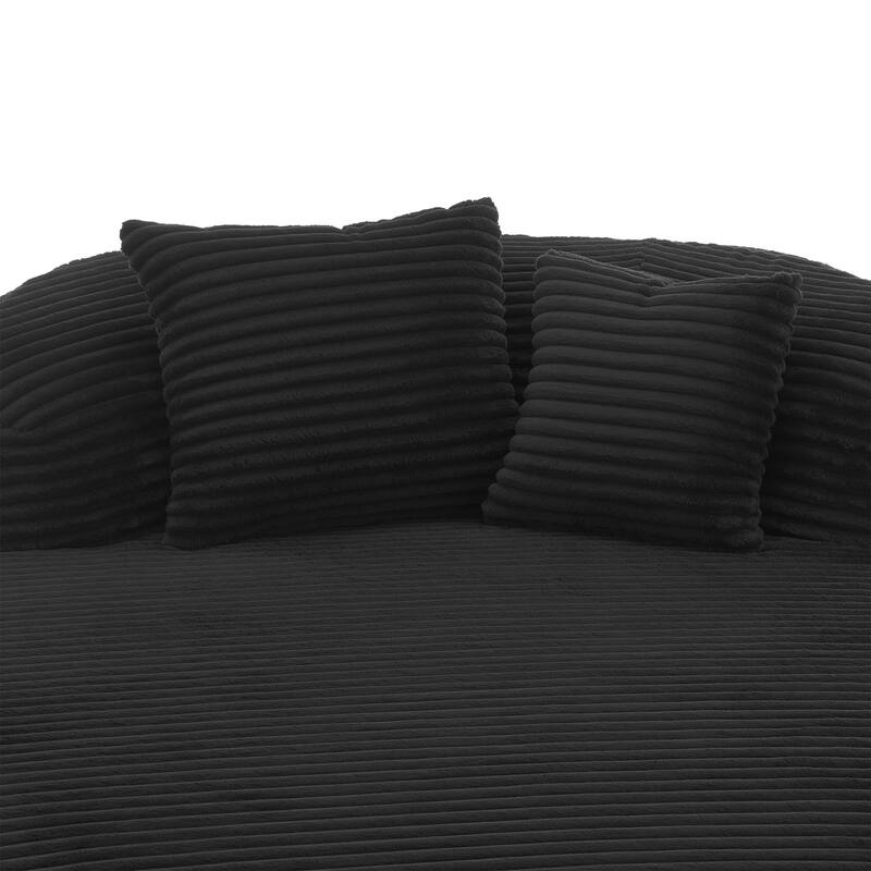 Modern Chaise Lounge Sofa Boneless Couch 51.6" Sofa Bed Compression Sofa Couch with Two Supportive Pillows for Living Room