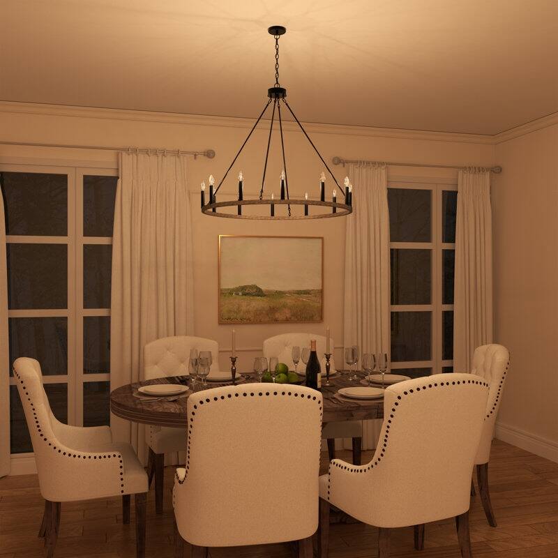 Acroma 12-light Modern Farmhouse Candle-Style Ceiling Lighting for Dining Room