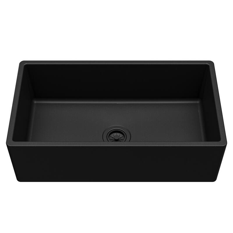 Karran FCP33SB 33" Single Bowl Panel Front Farmhouse Fireclay Kitchen Sink with Reversible Apron Front