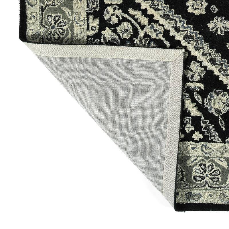 Charlotte Collection Black Hand Tufted Indoor Area Rug
