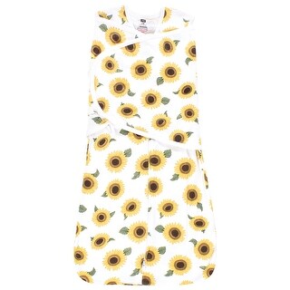 Hudson Baby Infant Girl Convertible Swaddle Sleep Sack, Sunflower