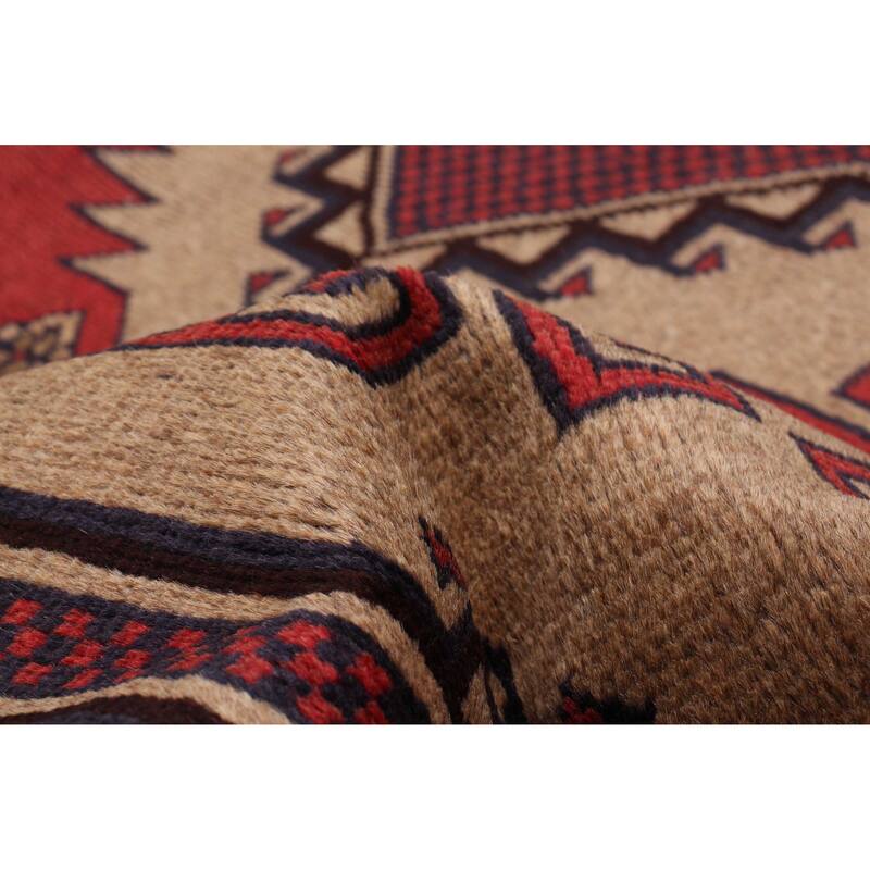ECARPETGALLERY Hand-knotted Royal Baluch Tan Wool Rug - 3'2 x 6'2