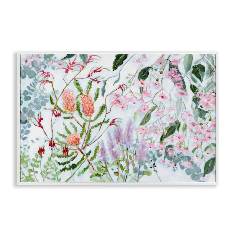 Stupell Elegant Garden Flowers Framed Giclee Art Design By Meredith Howse - 18 x 12 - White