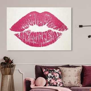 Oliver Gal 'Fuchsia Solid Kiss' Fashion and Glam Wall Art Canvas Print Lips - Pink, White | Overstock.com Shopping - The Best Deals on Gallery Wrapped Canvas | 36808334