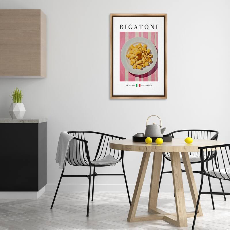 Stupell Traditional Rigatoni Pasta Framed Floater Canvas Wall Art Design By Andreas Magnusson