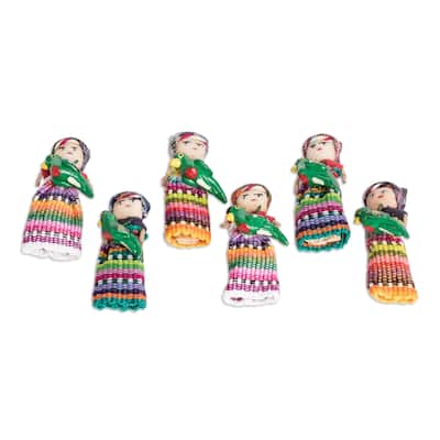 Novica Handmade Bird Love Cotton Decorative Dolls (Set Of 6)