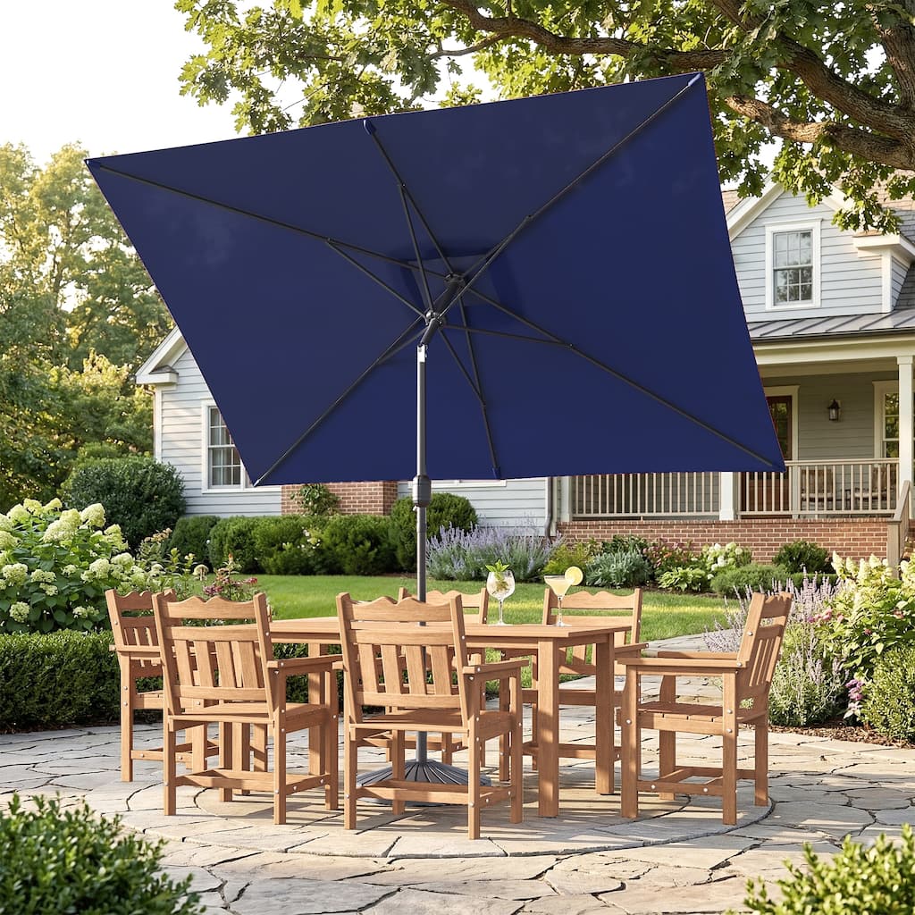 BONOSUKI Patio Rectangular Market Umbrella with Tilt and Crank