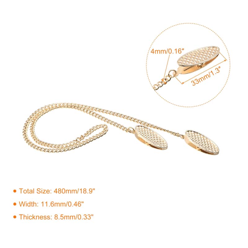 19"x0.16"(LxD) Napkin Chain Bib Holder Chain Sun Hat Strap Cord Lanyard, Bronze - 19"x0.16"