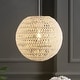 preview thumbnail 12 of 39, Campana 1-Light Bohemian Modern Woven Rattan/Iron LED Pendant, by JONATHAN Y