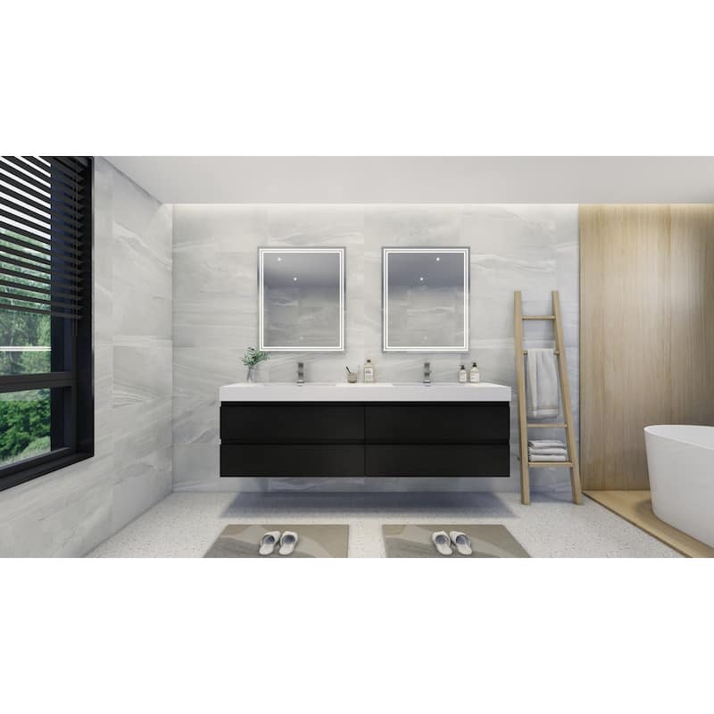 Baillie 84'' Wall-Mounted Vanity with Double Reinforced Acrylic Sink