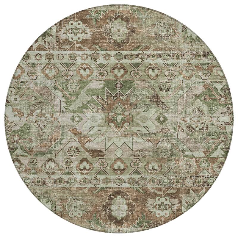 Machine Washable Indoor/ Outdoor Traditional Hudson Chantille Rug