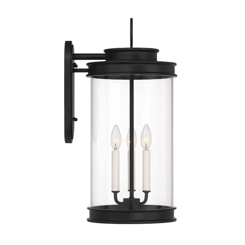 Englewood 3-Light Outdoor Wall Lantern in Matte Black