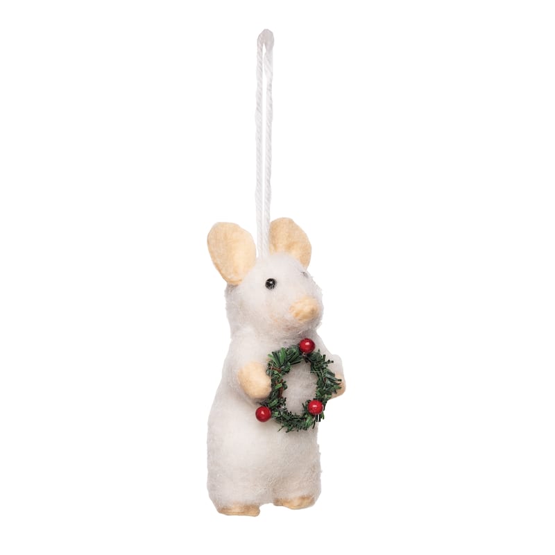 Mouse with Wreath Ornament