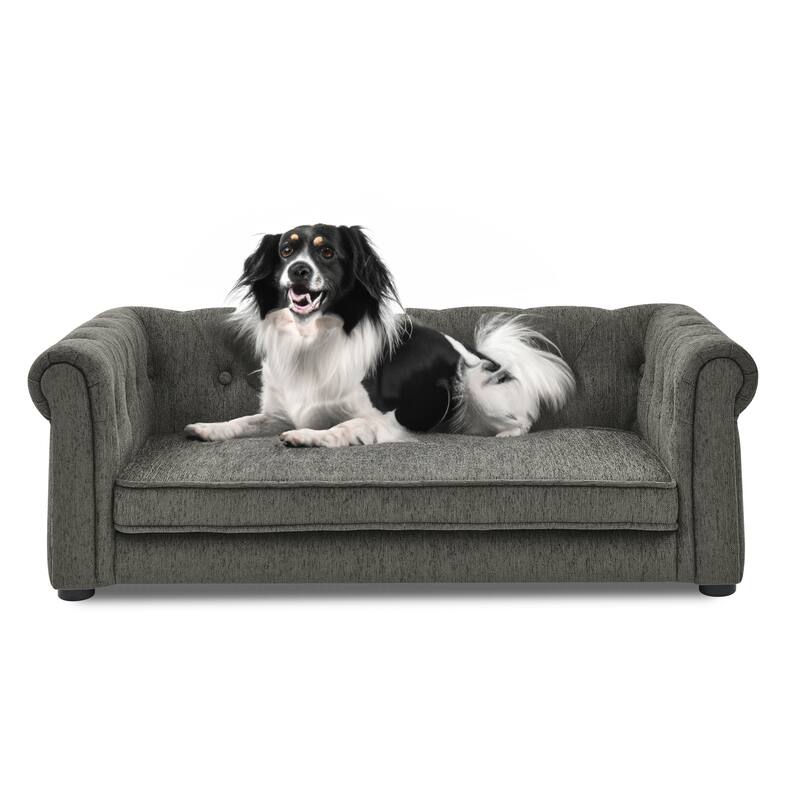 Roomfitters Elegant Rectangle Pet Sofa Bed for Small and Medium Dogs, Elevated Dog Couch with Cushions, Durable Dog Bed