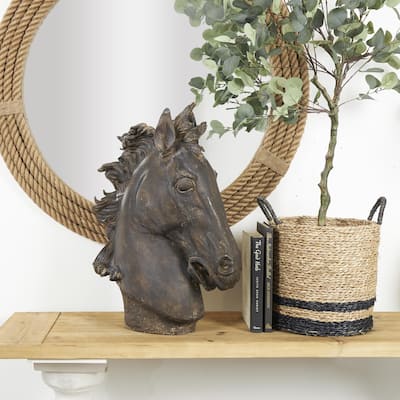 Brown Polystone Horse Decorative Sculpture
