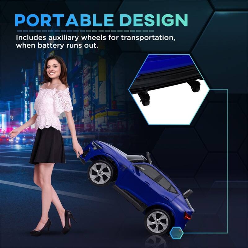 12V Electric Ride-On Car for Toddlers with USB Music LED Lights and Dual Motors Safety Wheels - 42.5" L x 23.5" W x 18.5" H