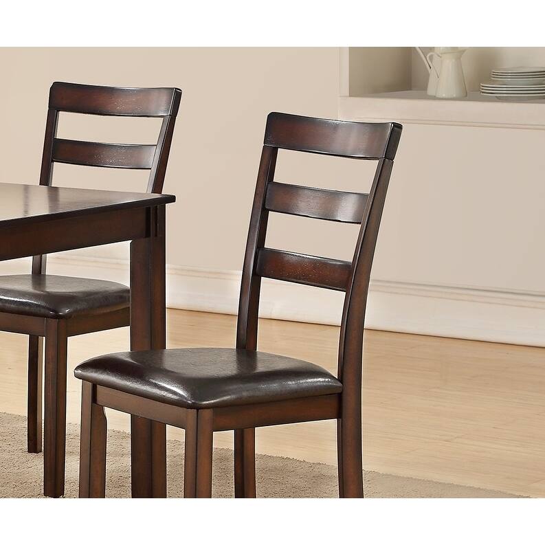 Classic Style 6pcs-Dining Set Rectangle Table 4 Side Chairs And Bench Dining Room Furniture MDF Rubber wood