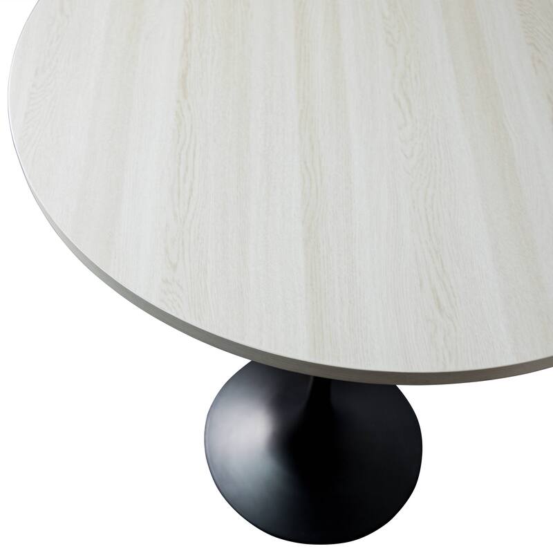 LeisureMod Verve 27" Bar Height Dining Table with MDF Round Top in Black Marbleized