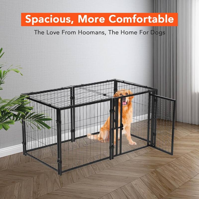 Large Dog Crate, Puppy Dog Playpen, Pet Cage for Yard, Indoor Outdoor - 48in Without bottom