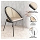 preview thumbnail 28 of 54, Urbane Modern Stylish Dining Chair with Vinyl Fabric Seat and Wicker Back for Dining Room & Kitchen, Set of 4