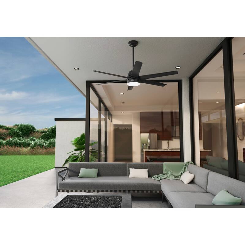 Hunter 60" Skysail Outdoor Ceiling Fan w/LED Light, Wall Control - Extreme Weather! - ENERGY STAR!