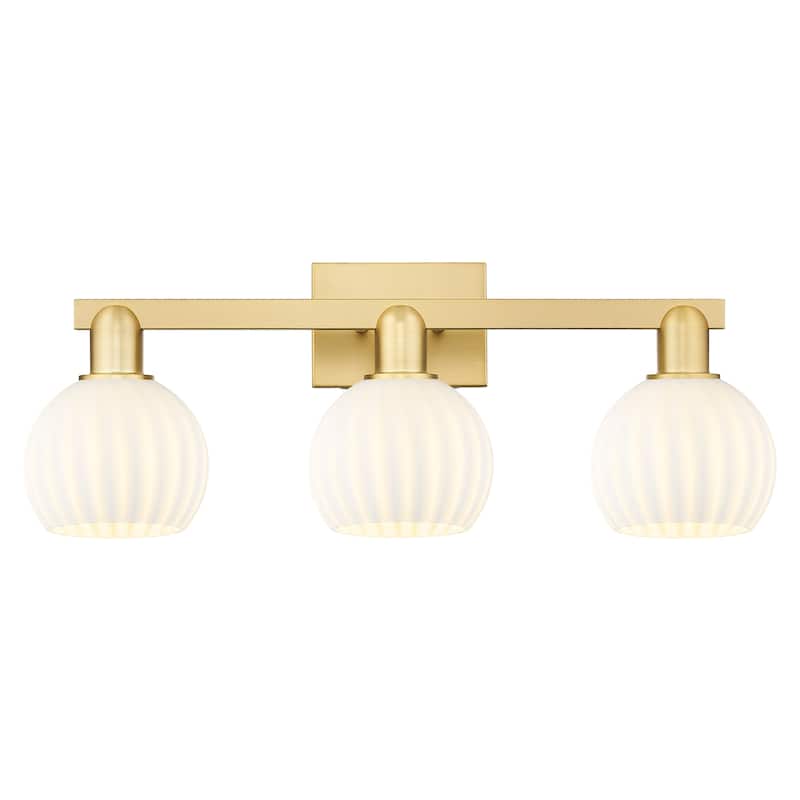 Innovations Lighting Endless Possibilities Arcadia - White Venetian - 3 Light 25" Bath Vanity Light - Satin Gold