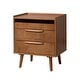 preview thumbnail 22 of 27, Lisa Mid-Century Modern 24"W 3-Drawer End Table with Charging Station by HULALA HOME Acorn-set of 1