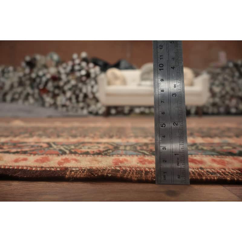 Hand Knotted Oriental 100% Wool Carpet Traditional Geometric Multi-Colored Sirjan Runner Rug - 15' 2'' X 3' 1''