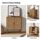 preview thumbnail 16 of 28, Woodland Multifunctional Rattan-Accented 2-Door Storage Stackable Buffet Cabinet with Solid and Wood Frame by HULALA HOME