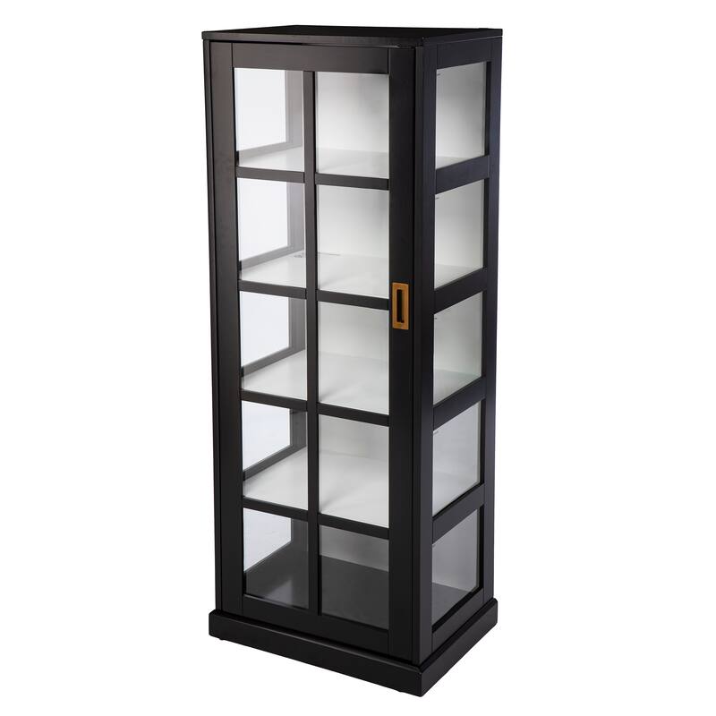 SEI Furniture Burney Contemporary 5-Shelf Wood Curio Cabinet
