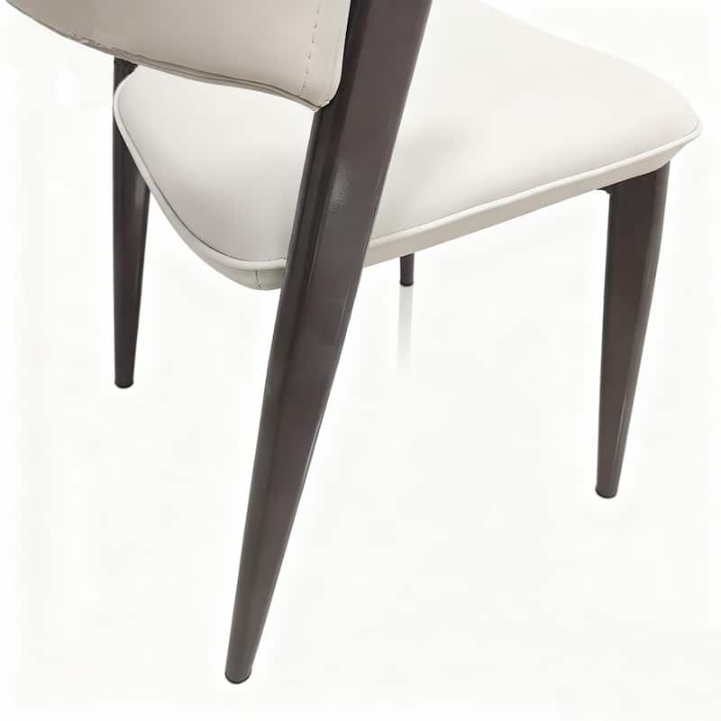 Aspen Modern Industrial Dining Chair with Metal Spindle Back & Premium Leather Seat – Urban Minimalist Side Chair