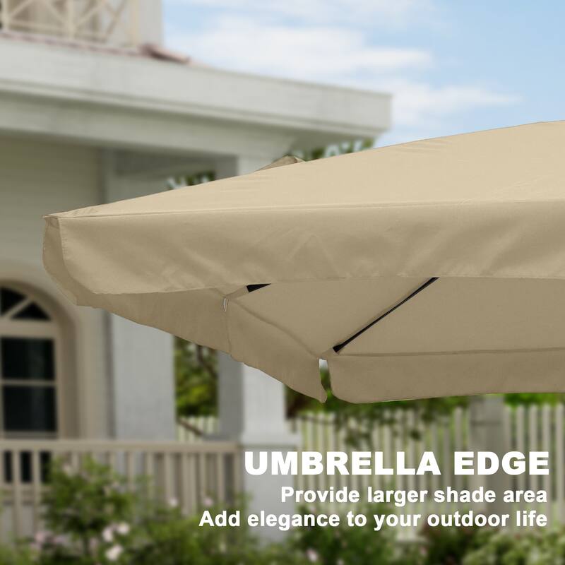 Clihome 10' x 8' Patio Square Market Umbrella with Skirted Canopy