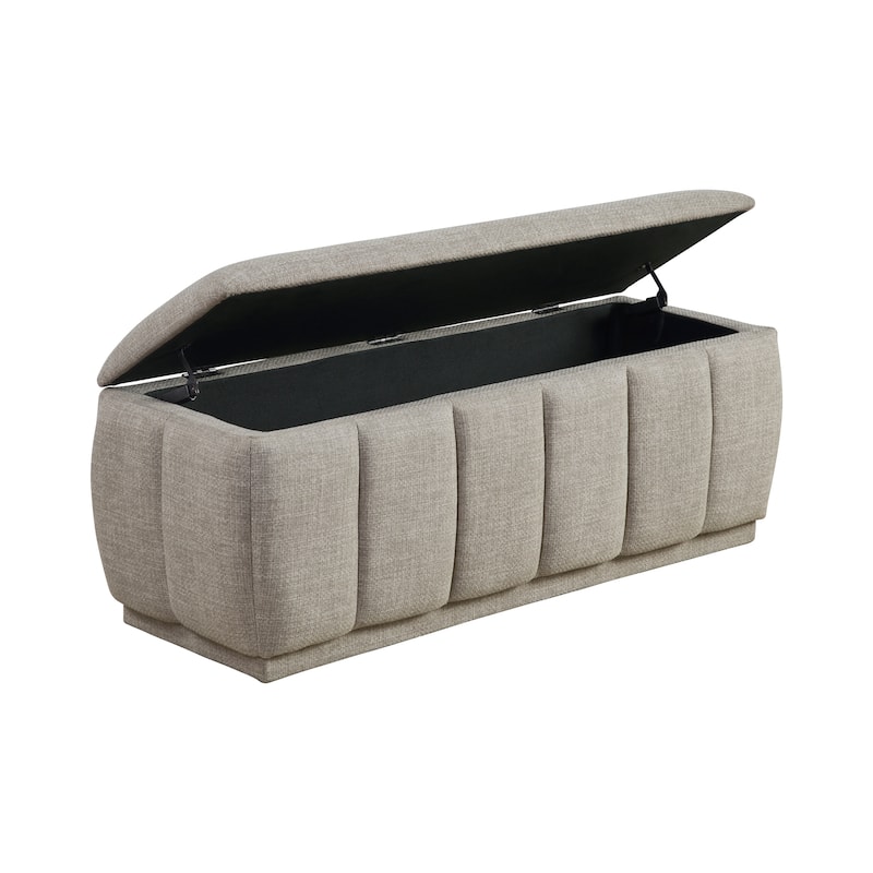 Ottoman Storage Bench for Bedroom end of Bed, 47" Upholstered Fabric Ottoman Bench for Living Room, Bedroom, Entryway